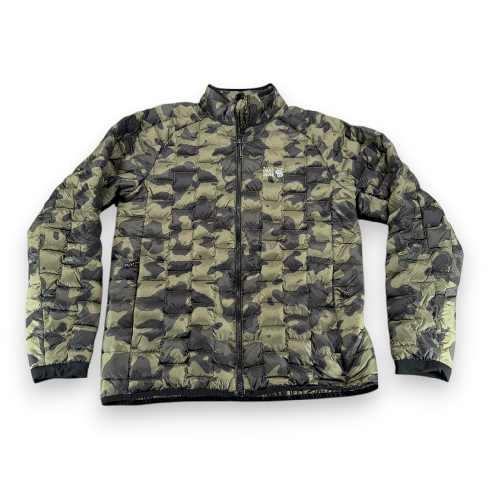 Mountain Hardwear Jacket Adult MEDIUM Green Black Camouflage Down Puffer Summit